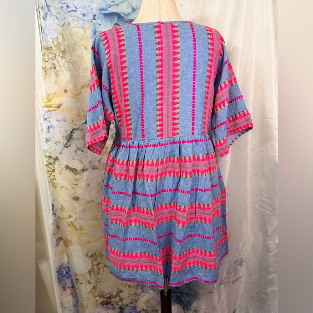 THML Pink and Blue Striped Mini Dress - Picture 4 of 14